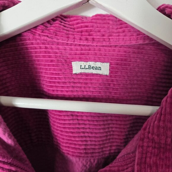 L.L. Bean Women's Size 3X Comfort Corduroy Button-Up Shirt Jacket Fuchsia - Picture 5 of 5
